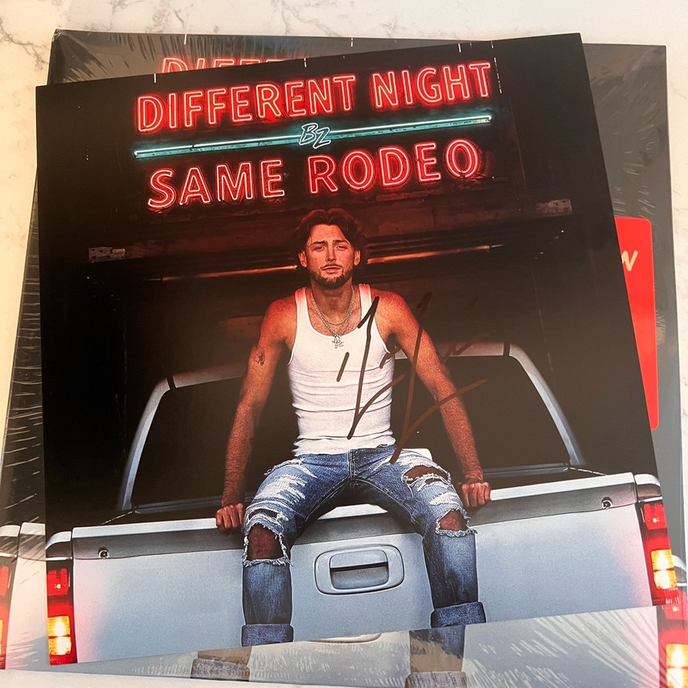 SIGNED Bailey Zimmerman Different Night Same Rodeo Signed insert + vinyl